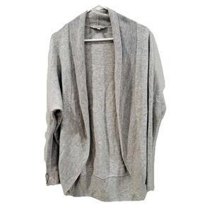 ATHLETA Women's Gray Drape‎ Collar Cardigan Sweater Open Front Cashmere/Wool XS